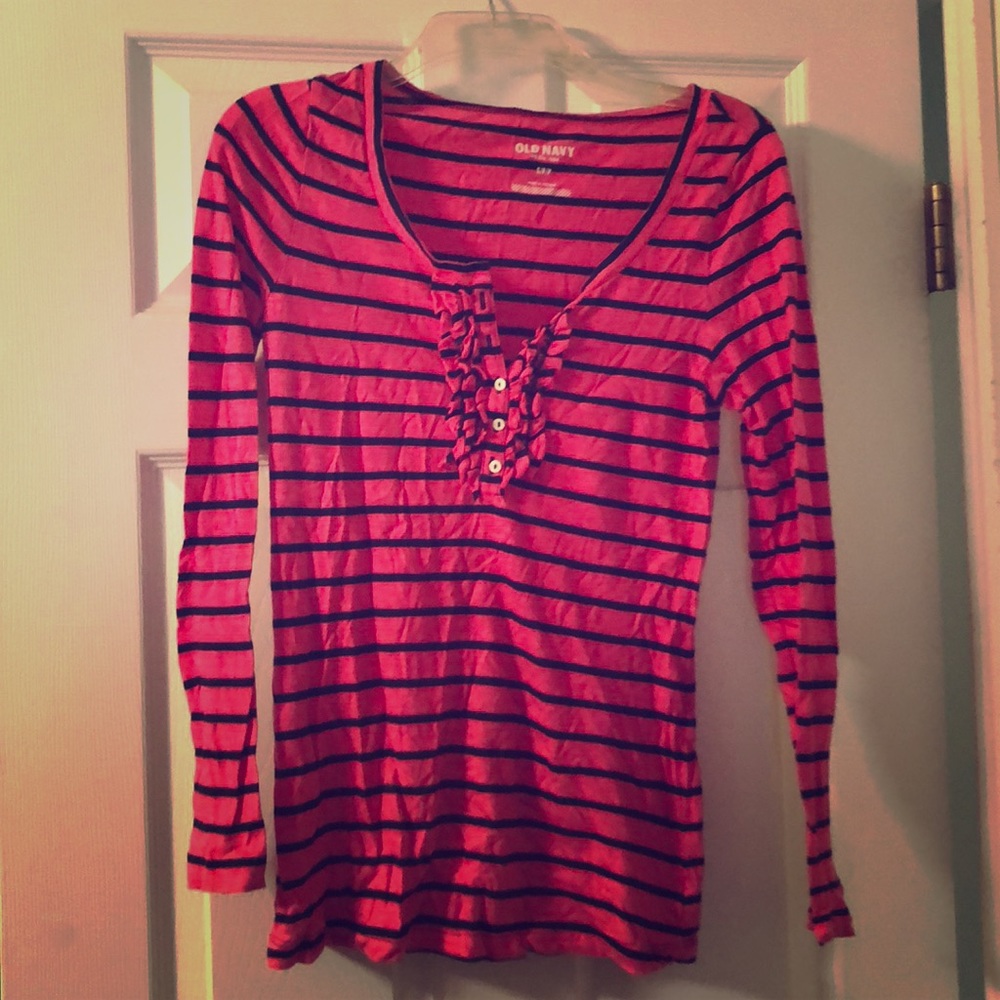 Striped long sleeve top
